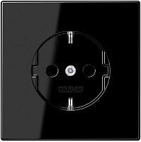 Розетка с заземлением без рамки Jung LS990 1-м. черный картинка